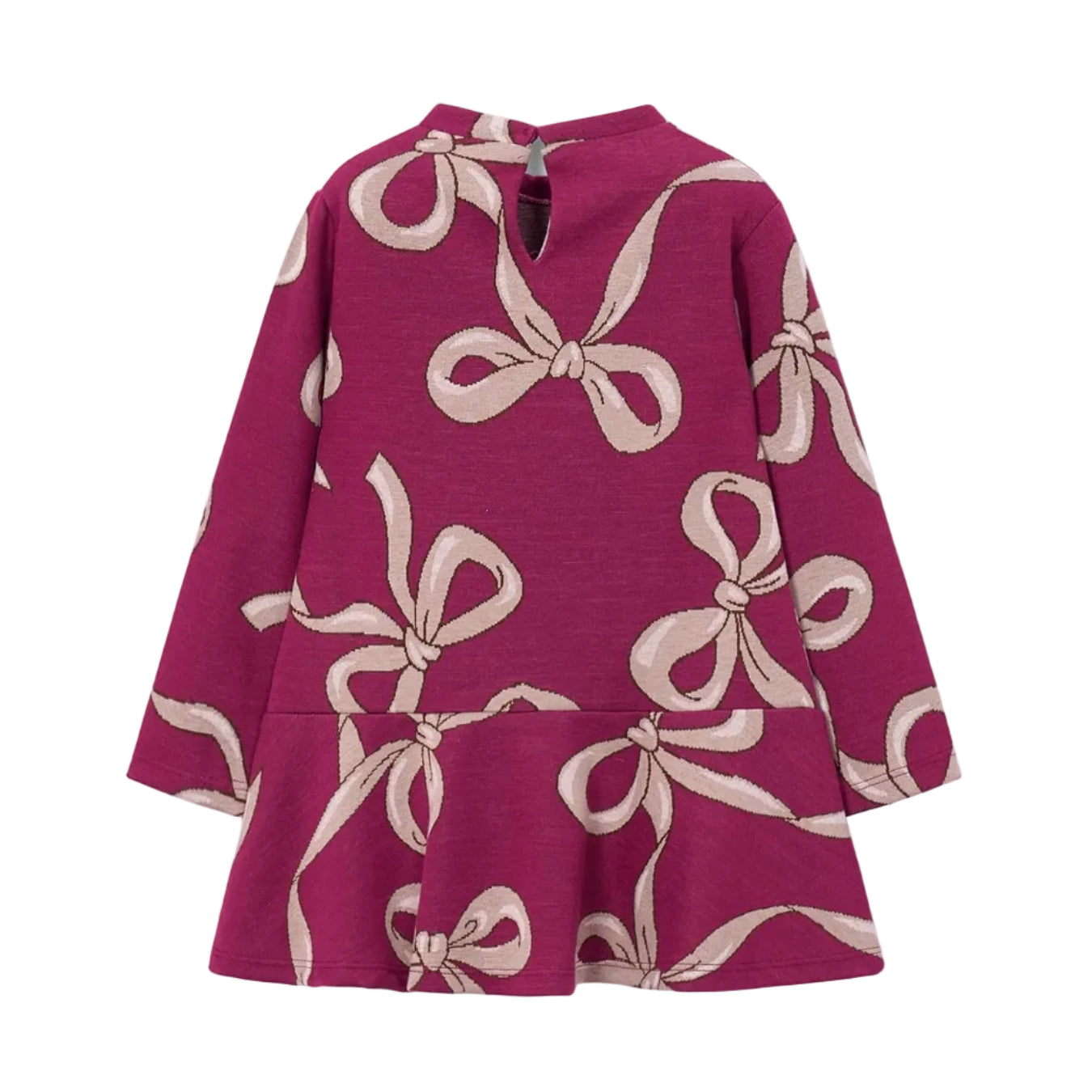 Raspberry Knit Bow Dress