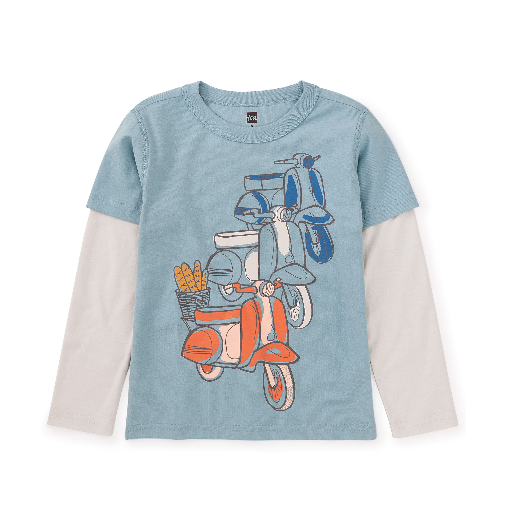 Scooter Layered Graphic Tee: SMOKEY BLUE