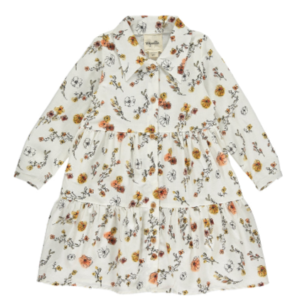 Judy Dress: Cream and Autumn