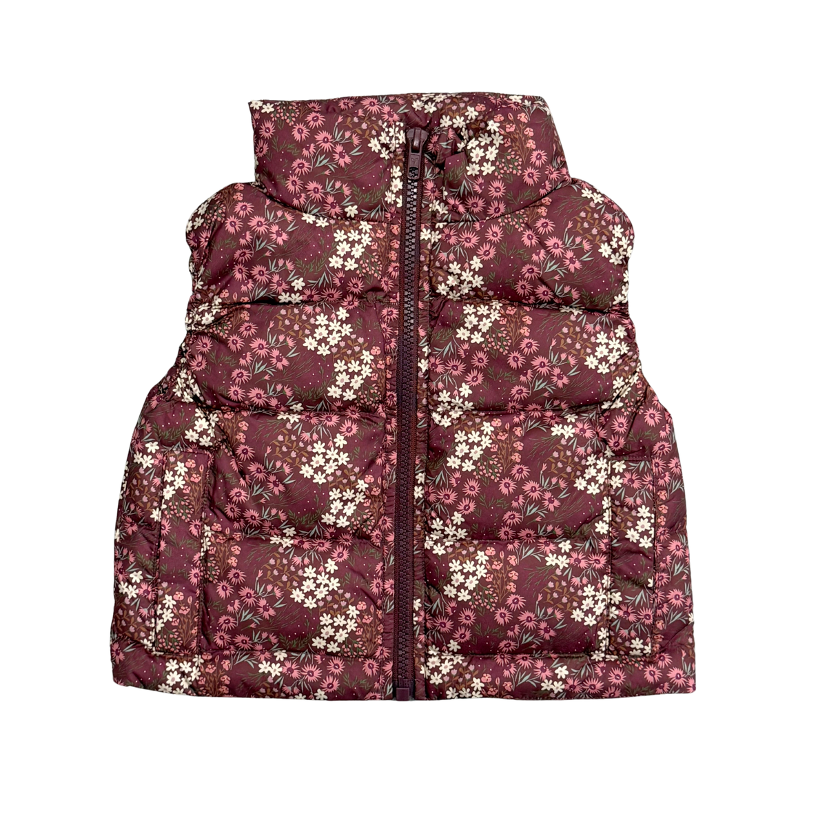 Cluster Garden Floral Puffer Vest