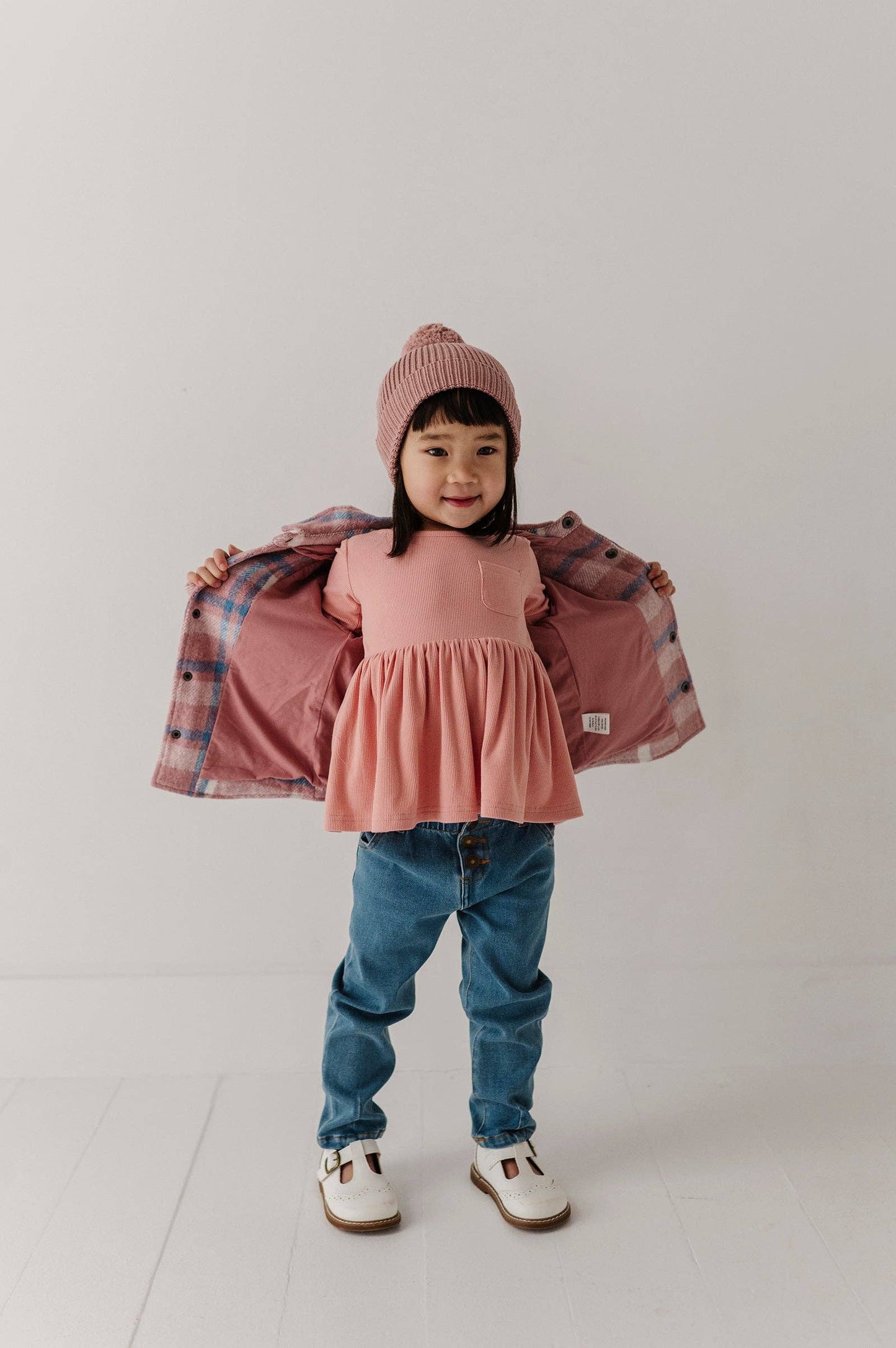 Mellow Rose Ribbed Peplum Shirt