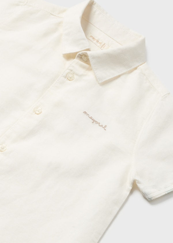 White dressy linen button-down