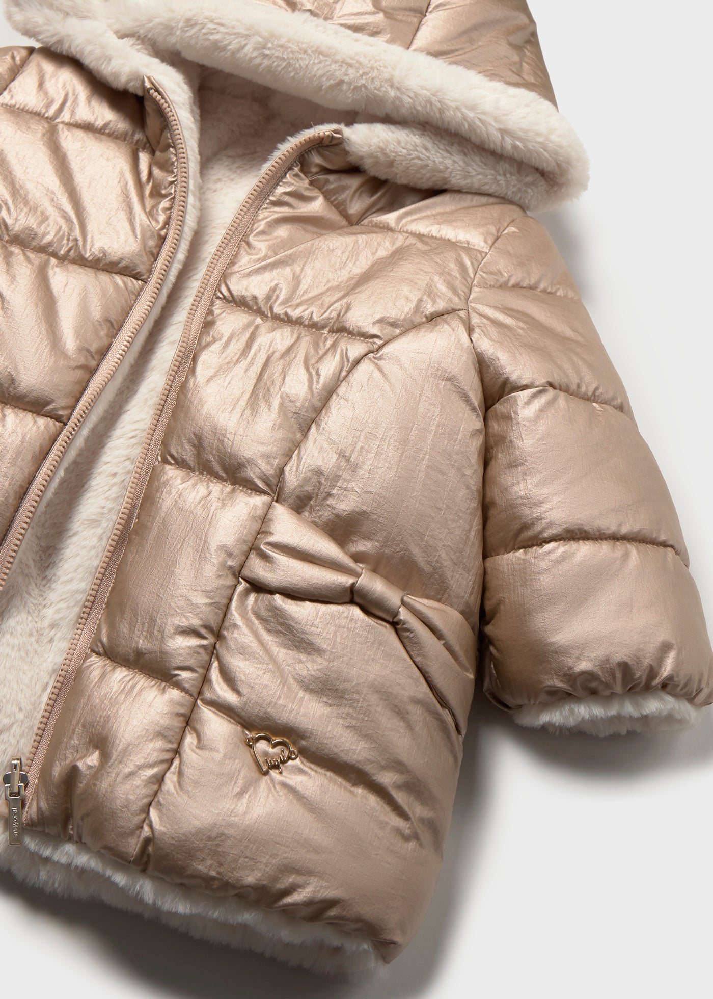 Baby Reversible Faux Fur Puffer Jacket