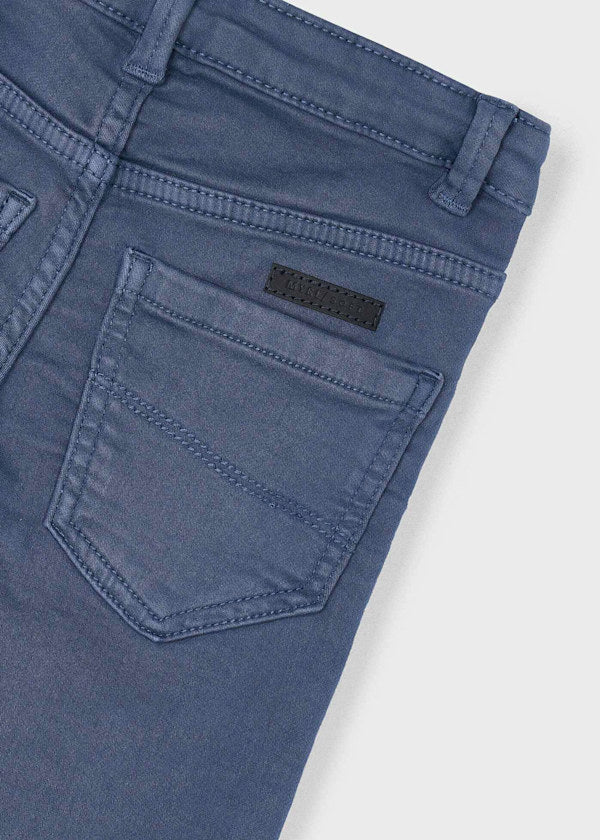 Steel Blue Straight-Leg Pants