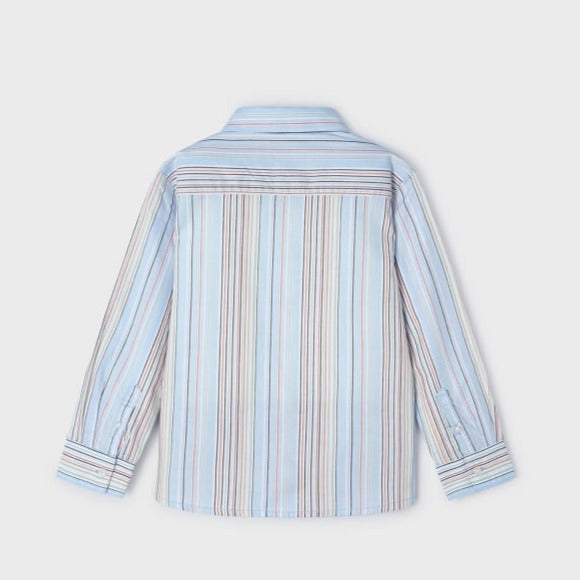 Sky blue L/s stripes oxford shirt