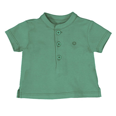 Button Henley: Broccoli Green