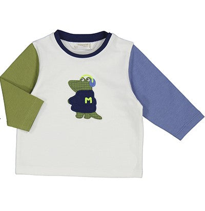 Cream l/s t-shirt with alligator