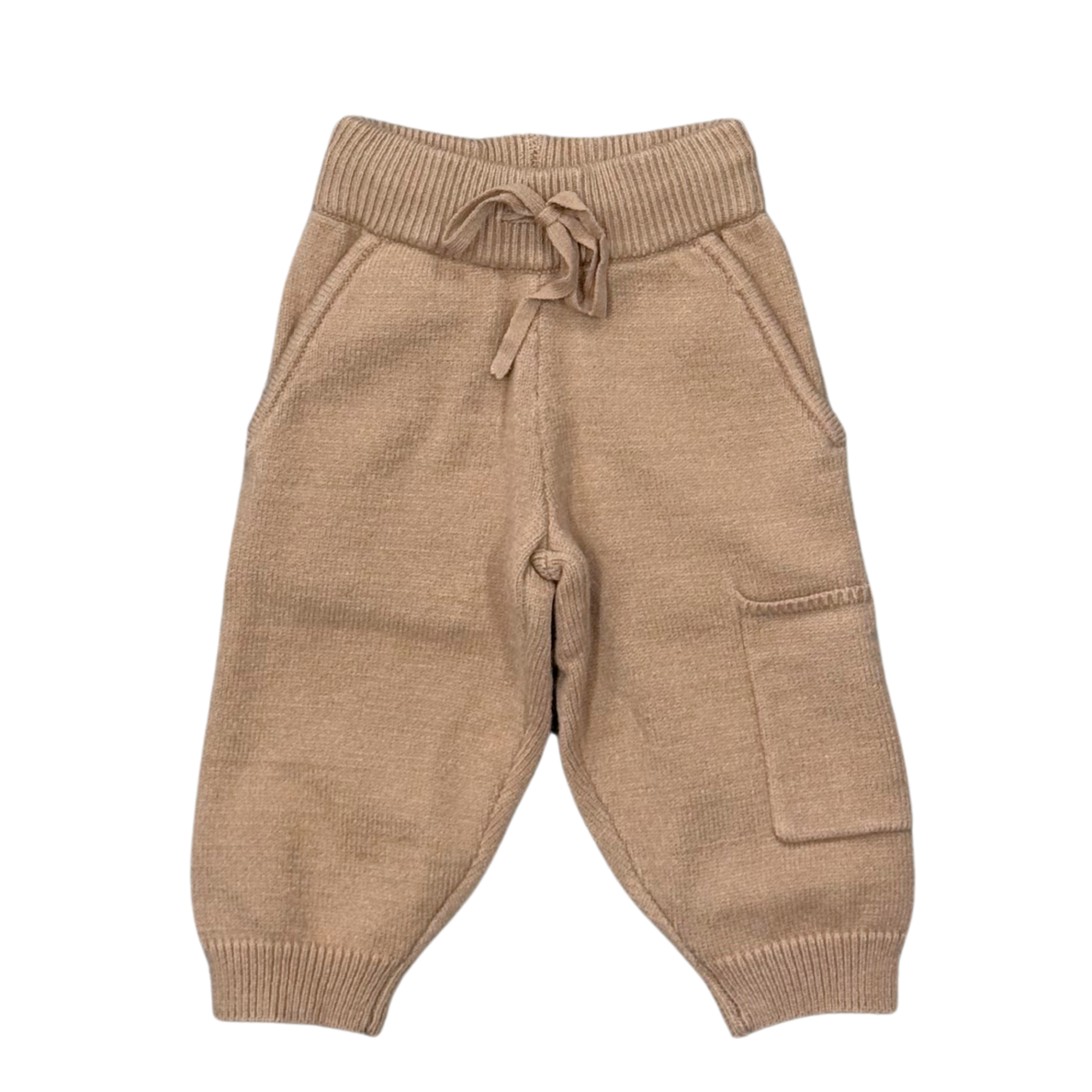 Beige Knit Sweatpants