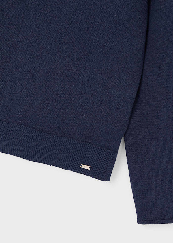 Navy Basic knitting turtleneck