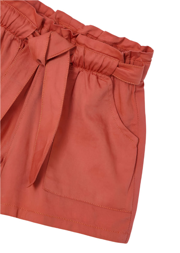 Paper Bag Waist Short: Brick red