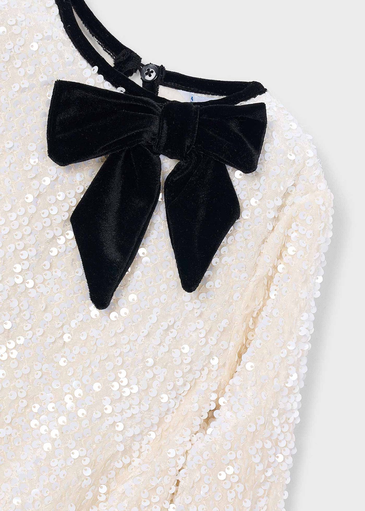 Girl Velvet Sequin Dress With Bow