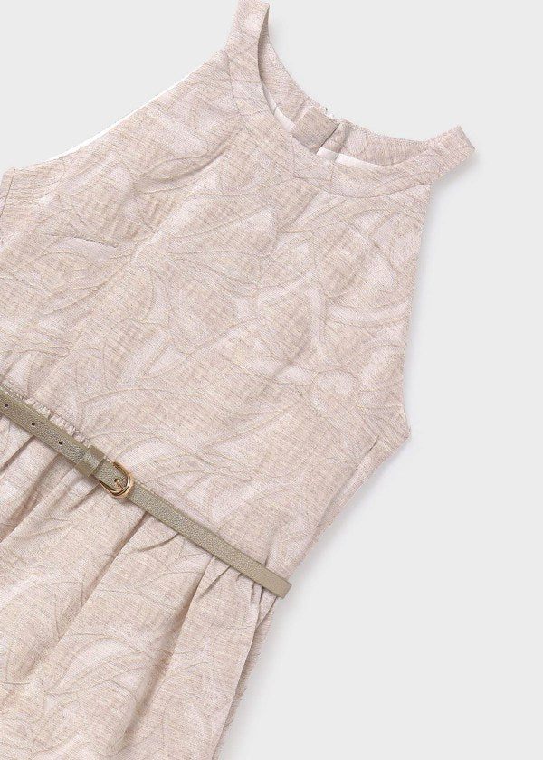 Linen Jacquard Flower Dress