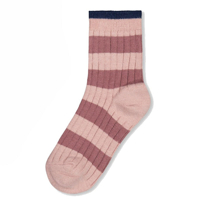 Pastel Pink Striped Ankle Sock