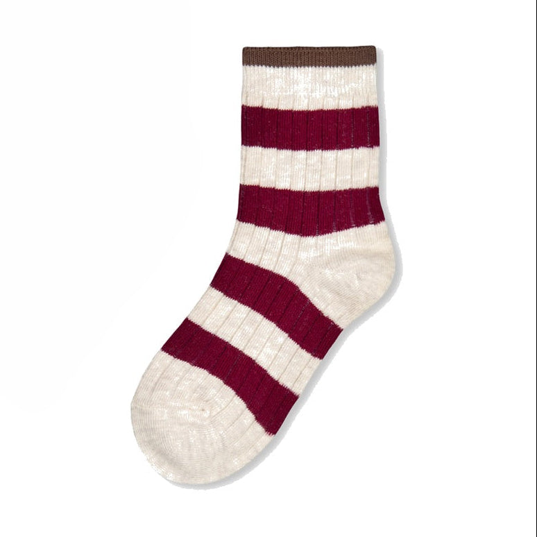 Cherry Striped Ankle Sock