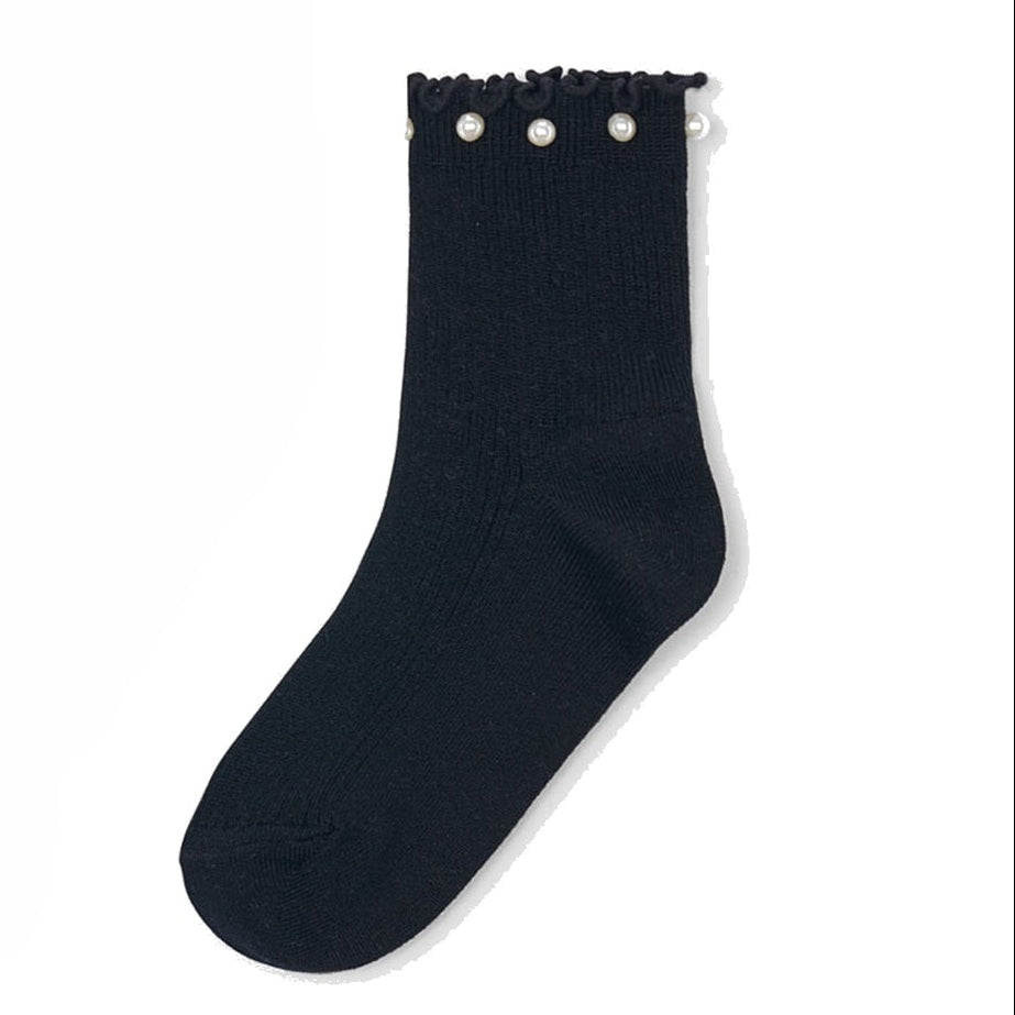 Pearl Scalloped Ankle Sock