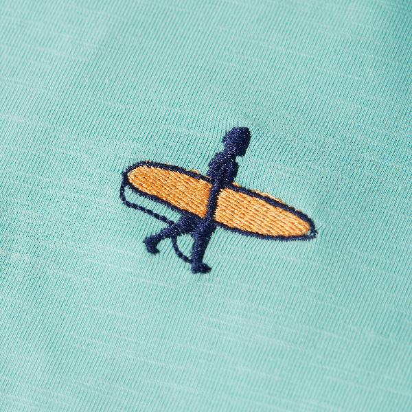 S/s T-Shirt: Dusty Jade Green Surfer