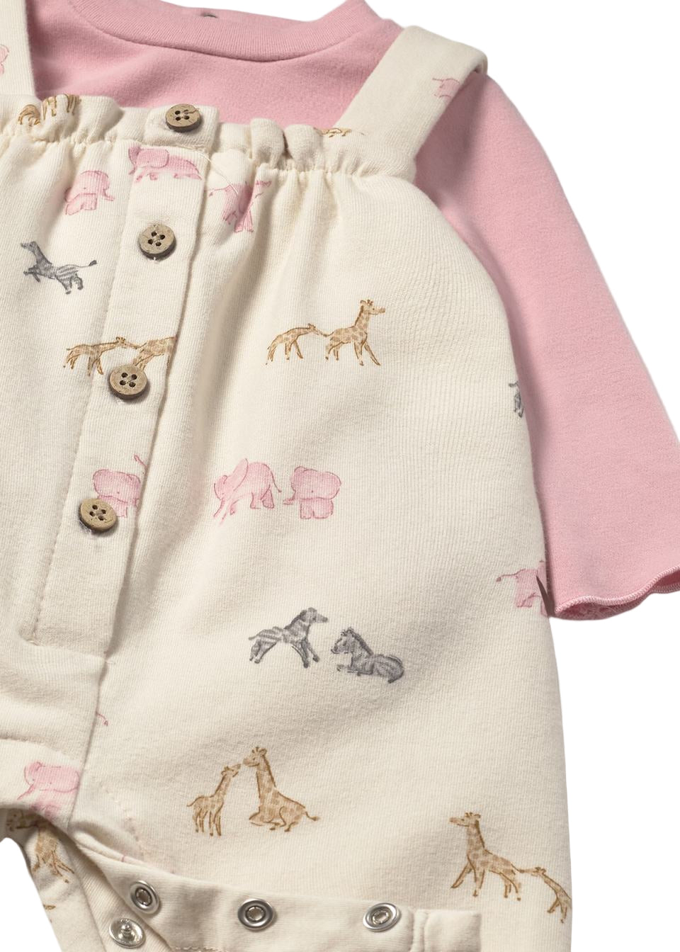 Pink Orchid Animals Dungaree Set