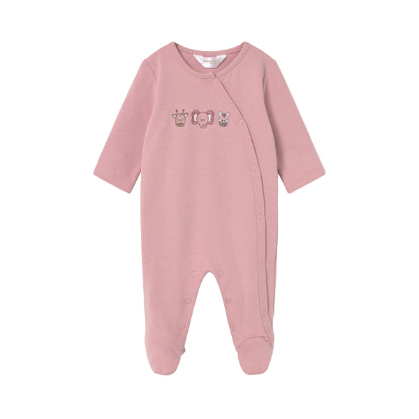 Orchid Pink Solid Animal Footie Romper