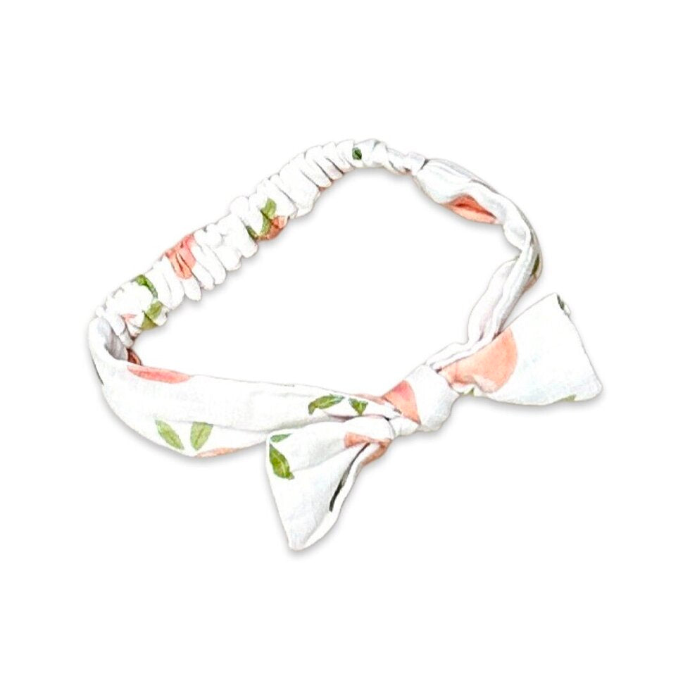 Peaches Sh Tie Bubble Romper+Headband: Natural