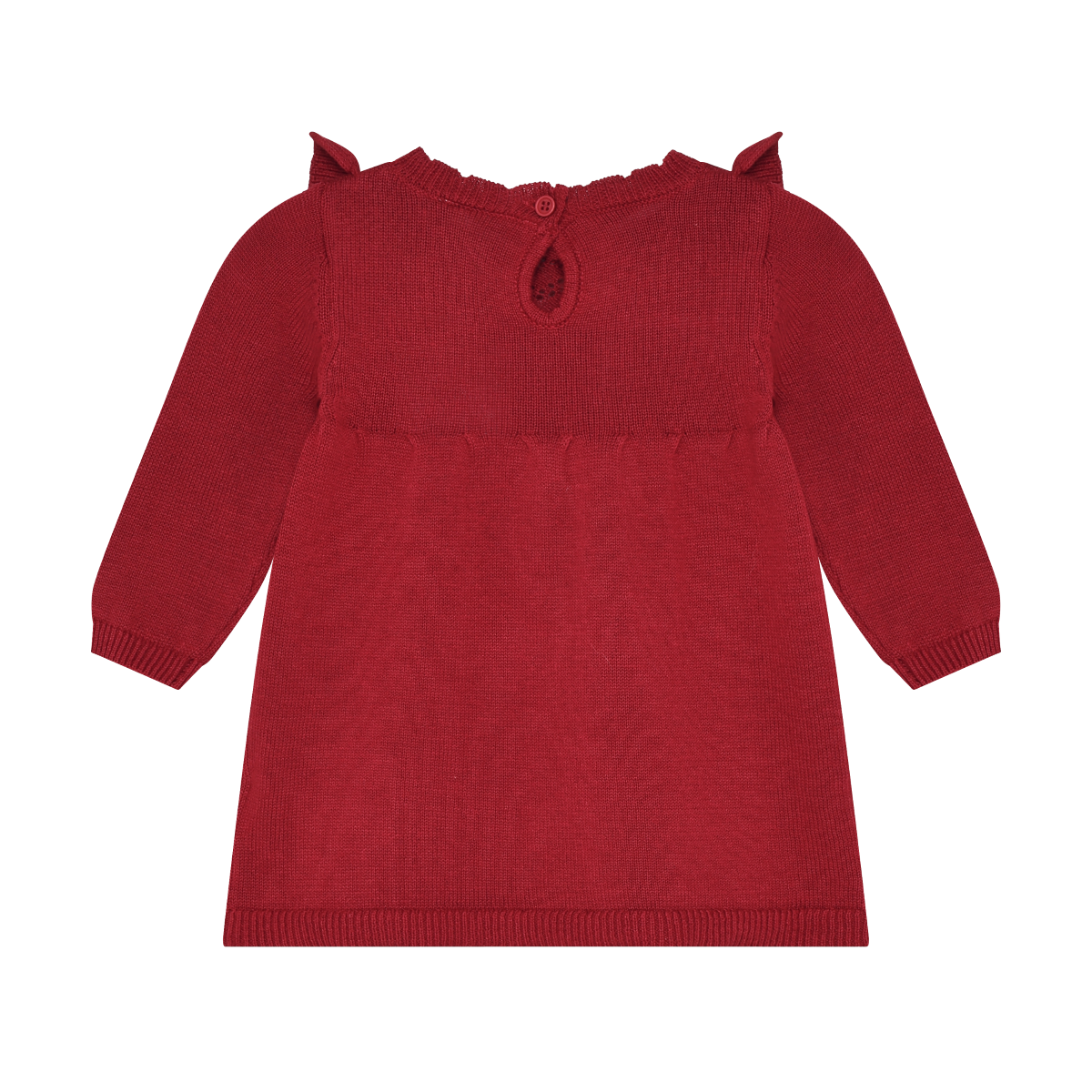 Rio Red Long Sleeve Ruffle Knit Dress