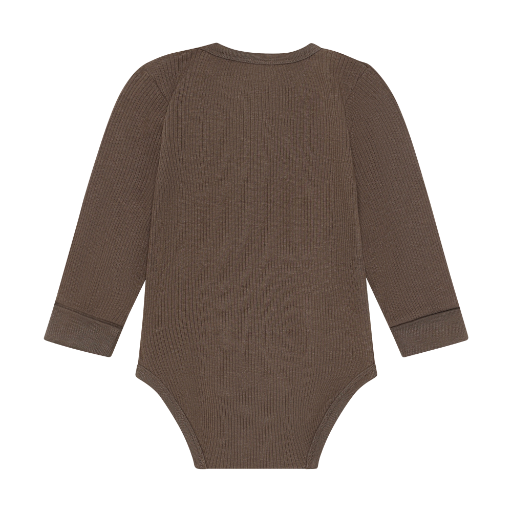 Chocolate Chip Rib Long Sleeve Onesie