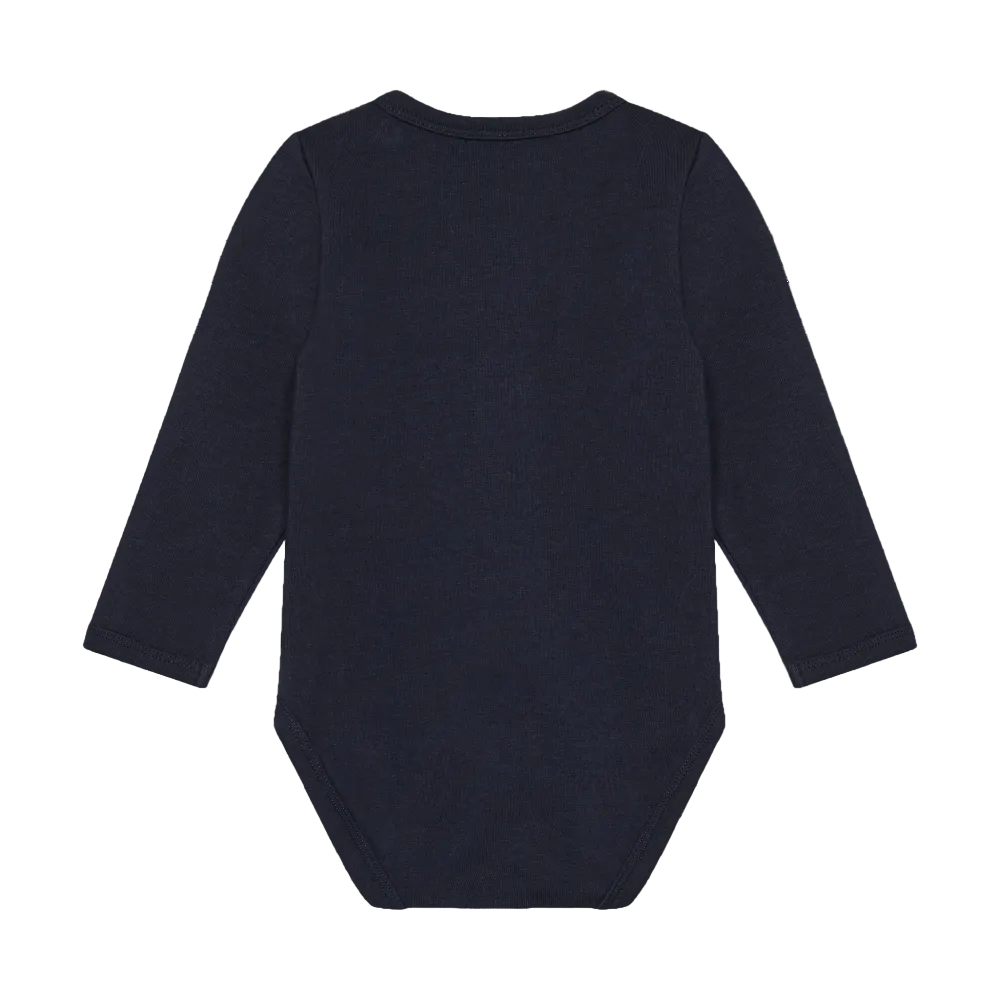 Dark Sapphire Tractor Long Sleeve Onesie