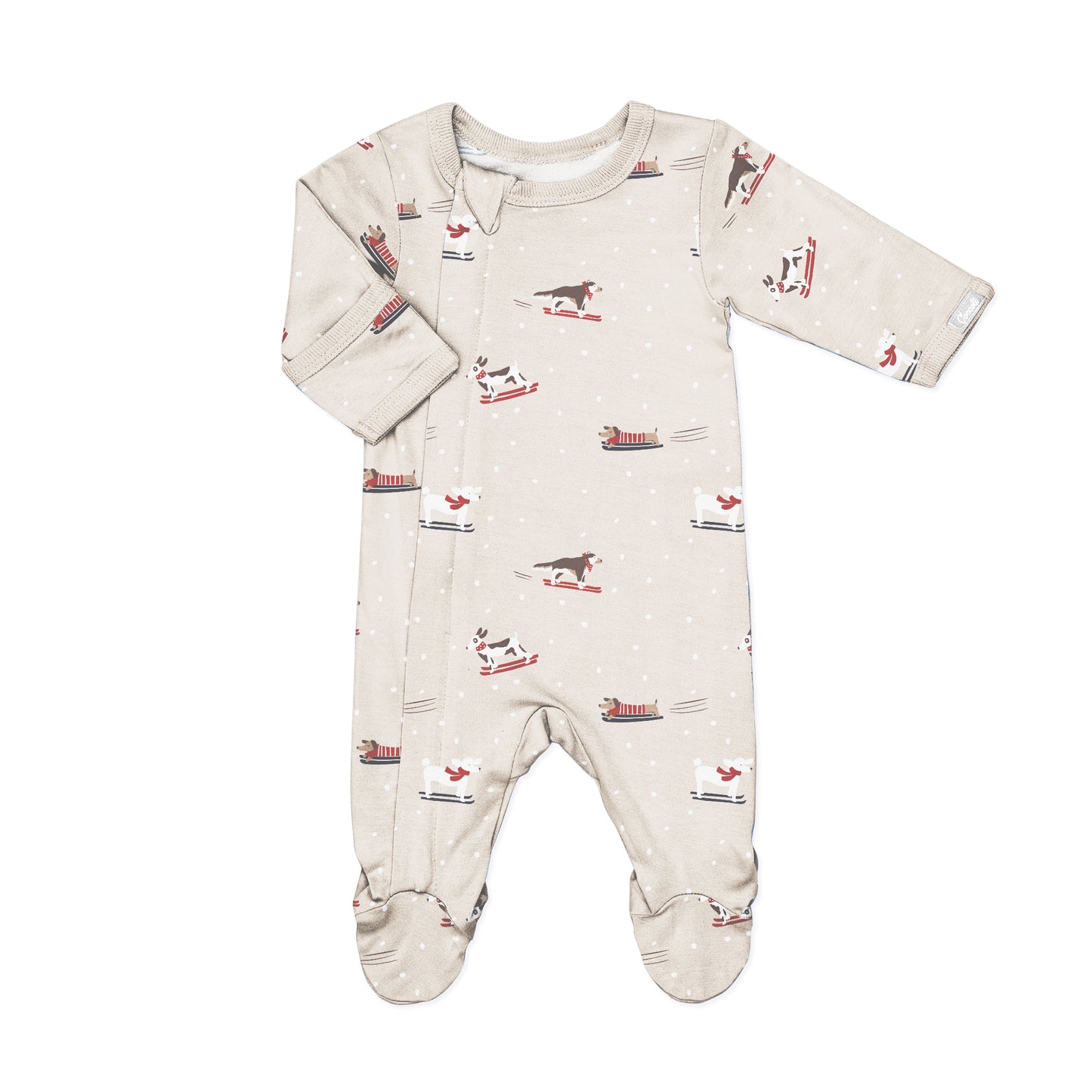 Trucks on Lily Pad Cotton-Modal Zipper Footie