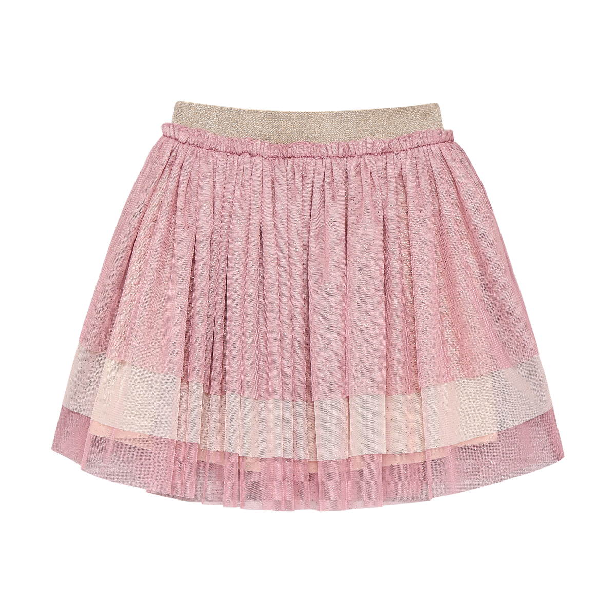 Pink Tint Mesh Skirt w/ Foil Accents