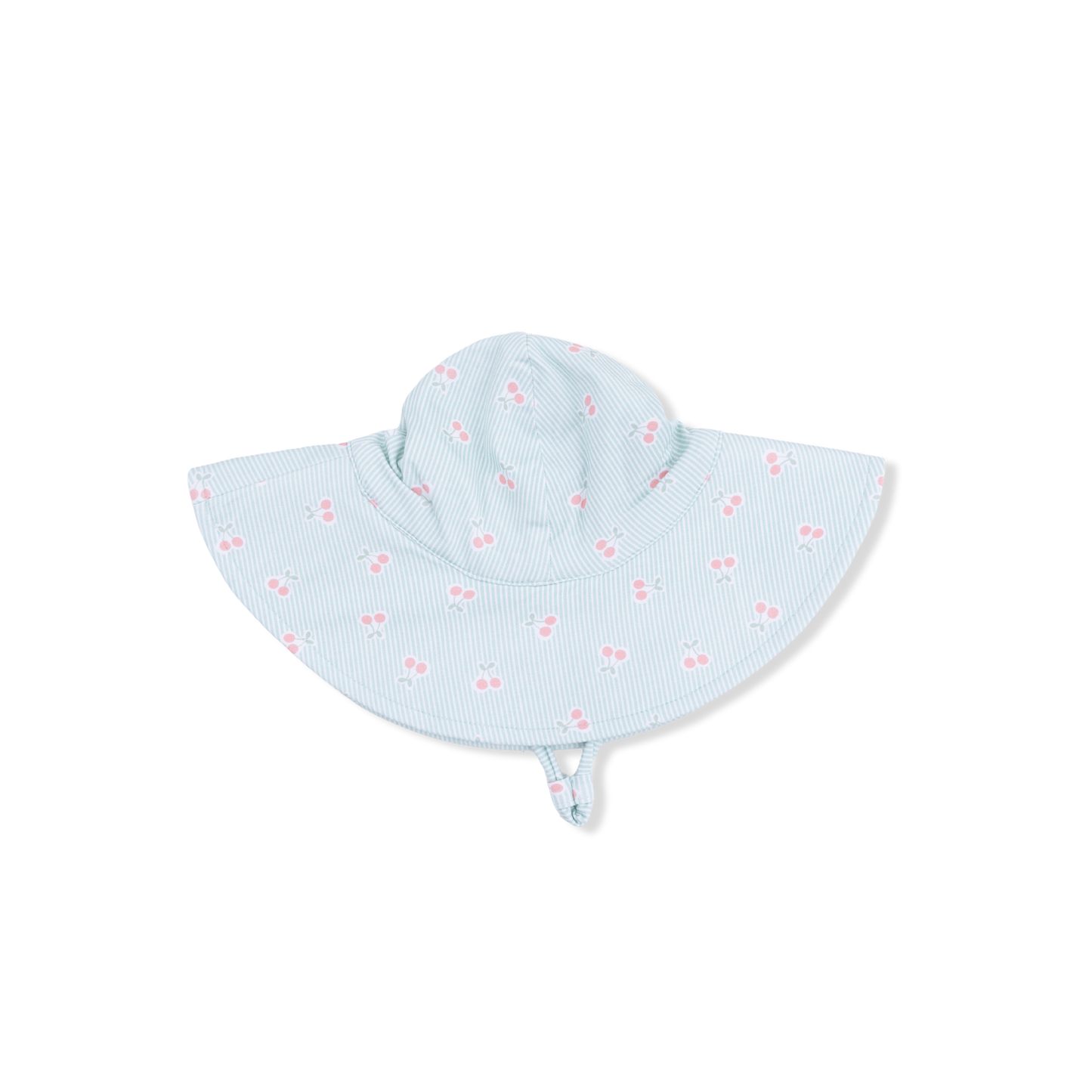 Tiny Cherry Stripe - Wide Brim Sun Hat
