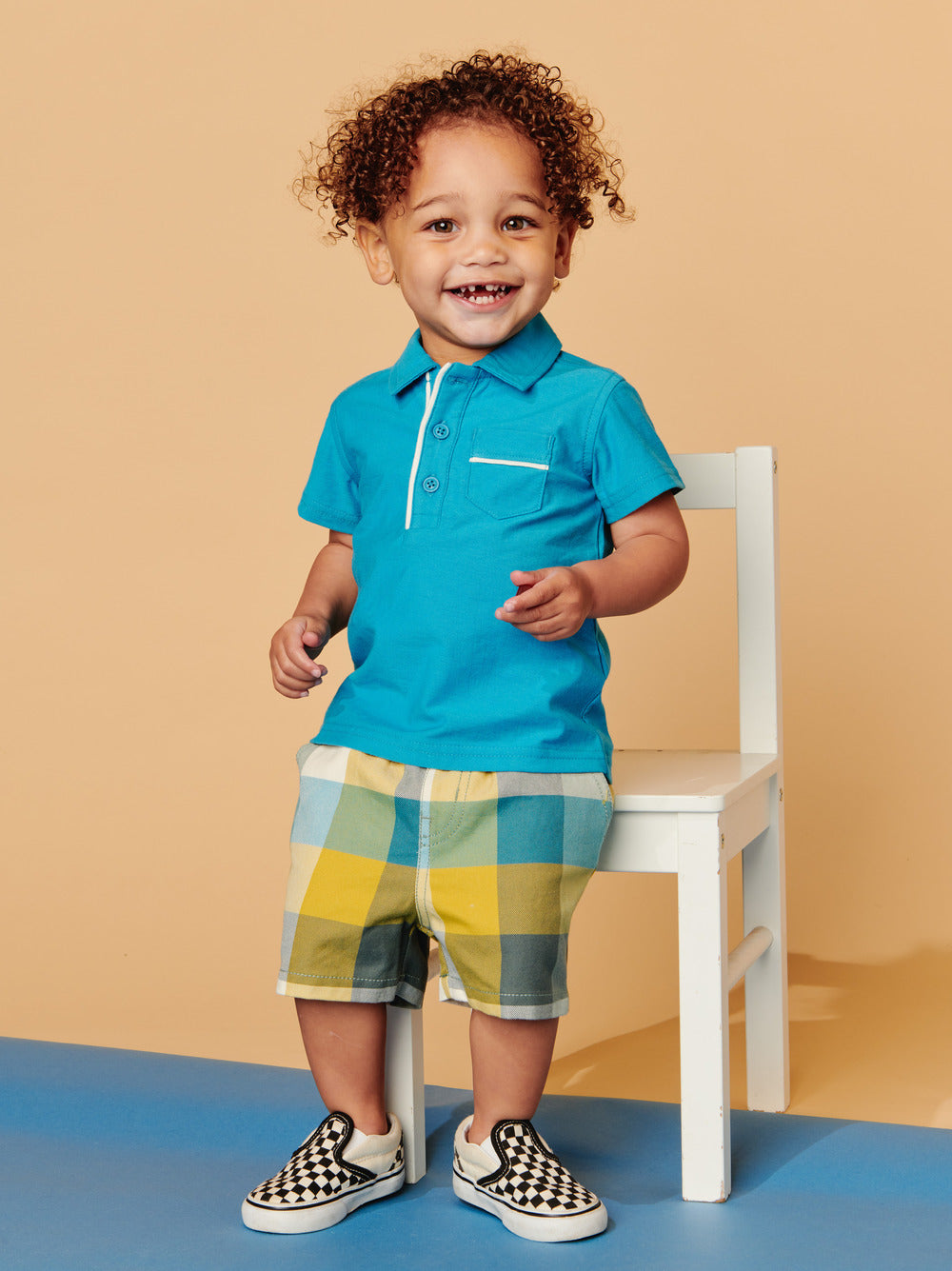 Piped Baby Polo: Nordic Blue