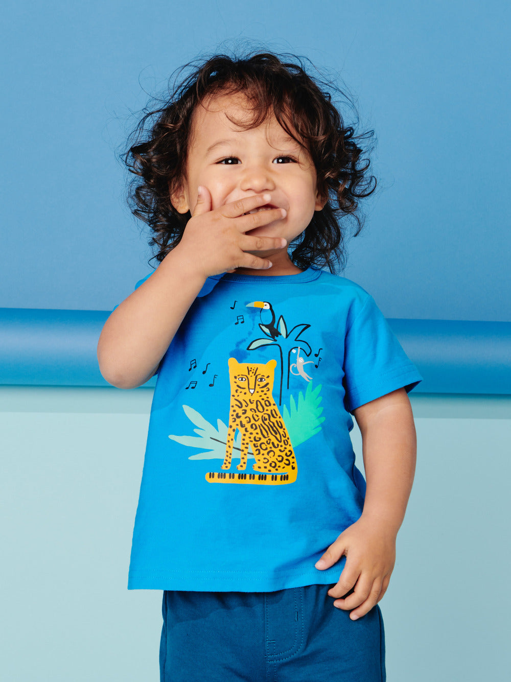 Ocelot Graphic Tee: Blue Aster