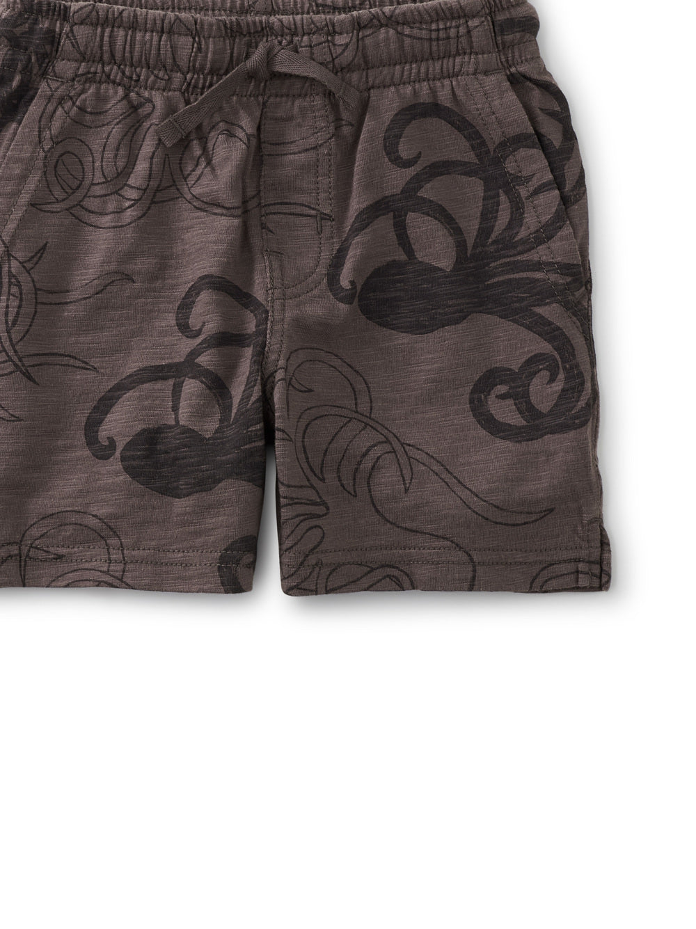 Knit Shorts: Sketched Octopi Grey