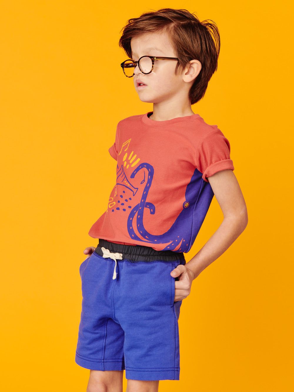 Tie Waist Beach Shorts: Cosmic Blue