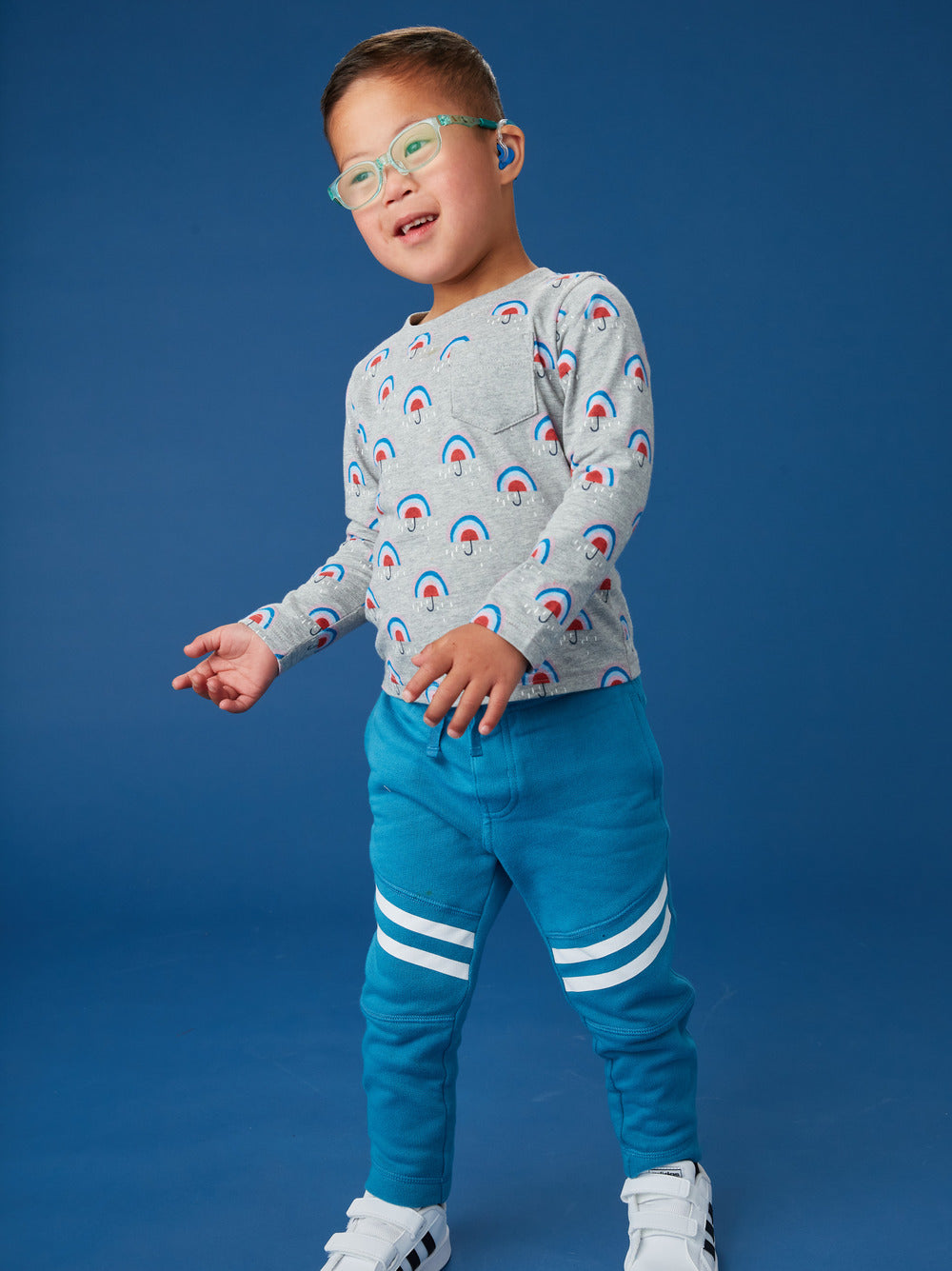 Speedy Striped Joggers: Blue Sapphire