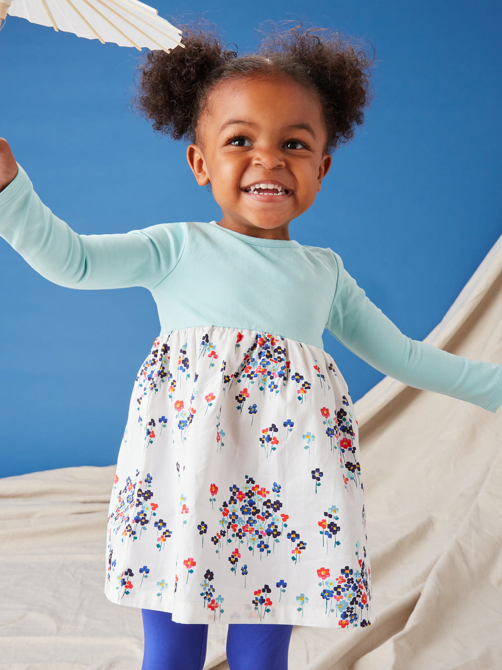 Print Mix Skirted Baby Dress: Square Floral