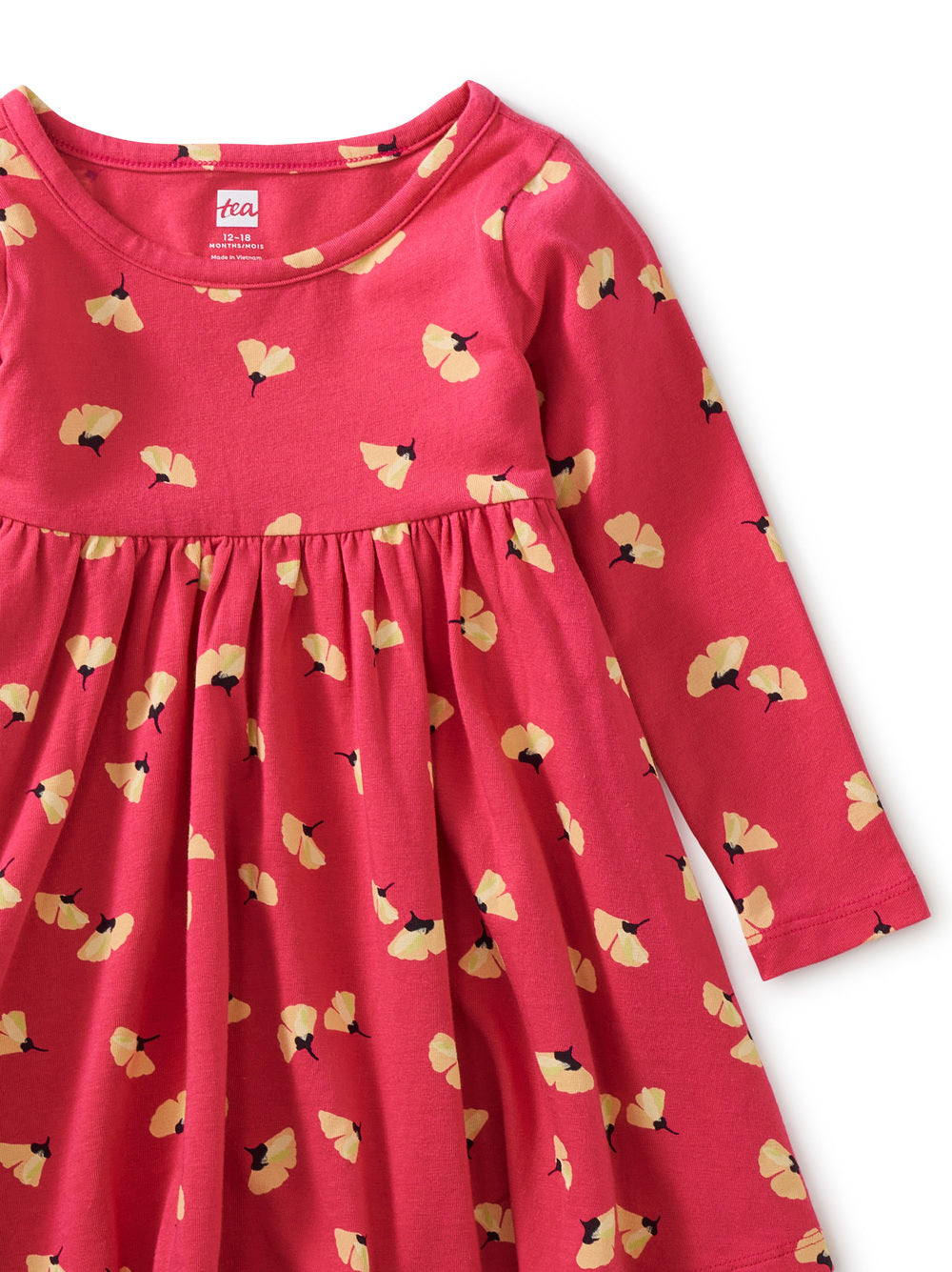 Long Sleeve Twirl Baby Dress: Gingko Floral
