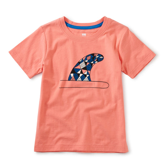 Surf Fin Graphic Tee: Sunset Pink