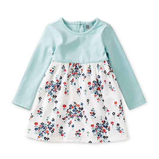 Print Mix Skirted Baby Dress: Square Floral