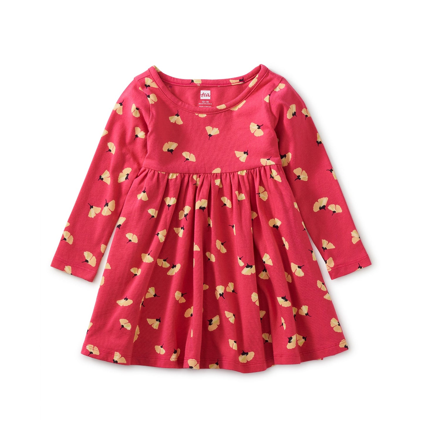 Long Sleeve Twirl Baby Dress: Gingko Floral