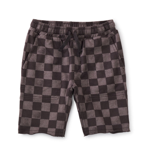 Gym Shorts: Checkerboard in Black