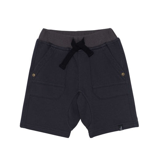 French Terry Drawstring Shorts: Charcoal