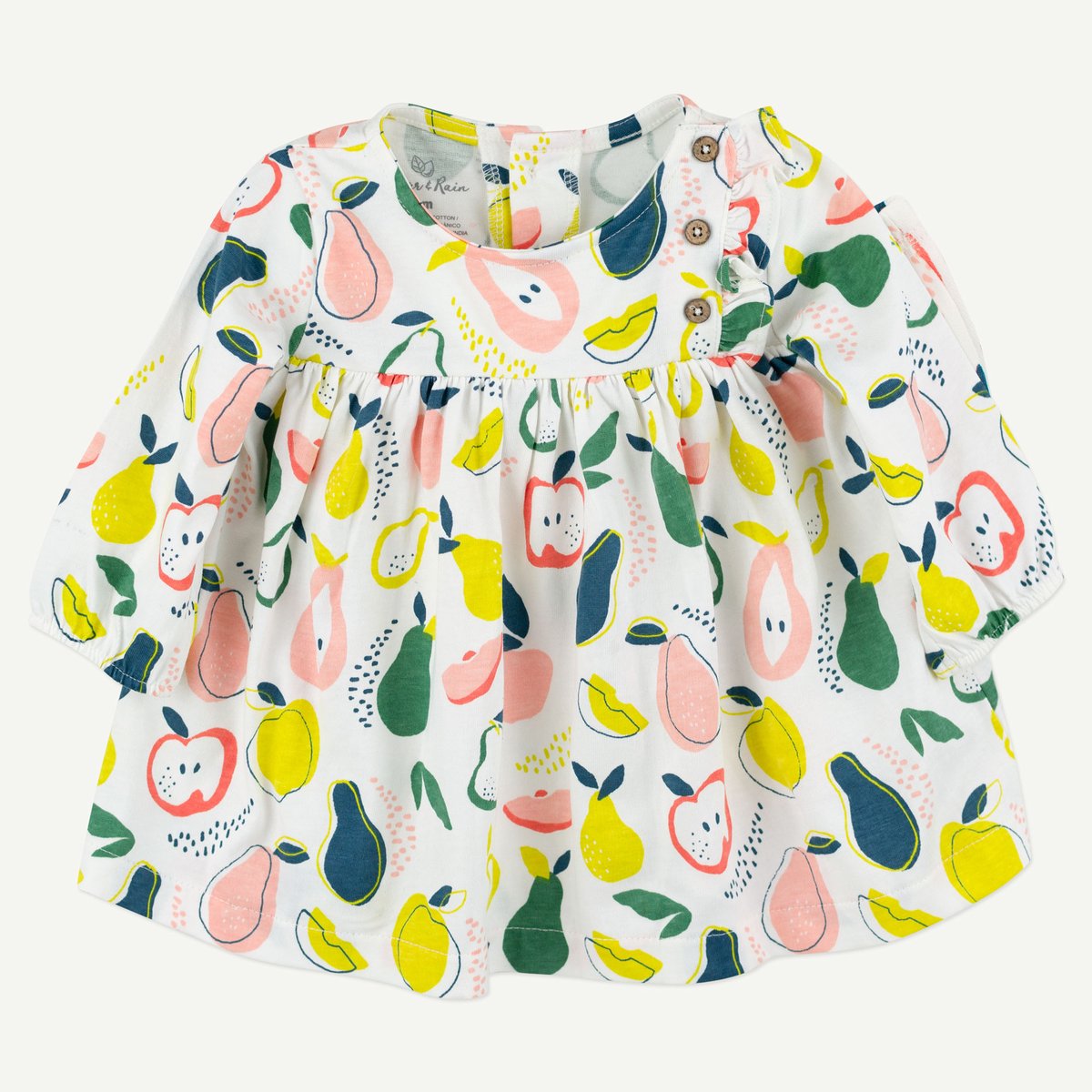 Girl Fruit Dress Set: Lime Print