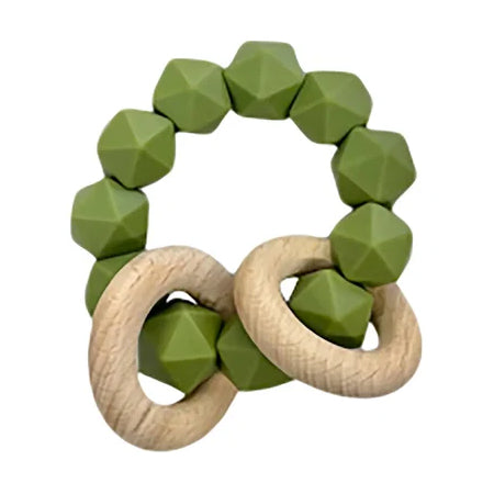 Abby Teething Rattle - Army Green