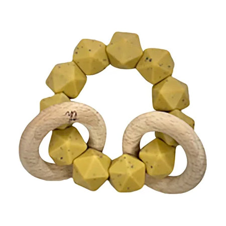 Abby Teething Rattle - Oak Bull Speckle