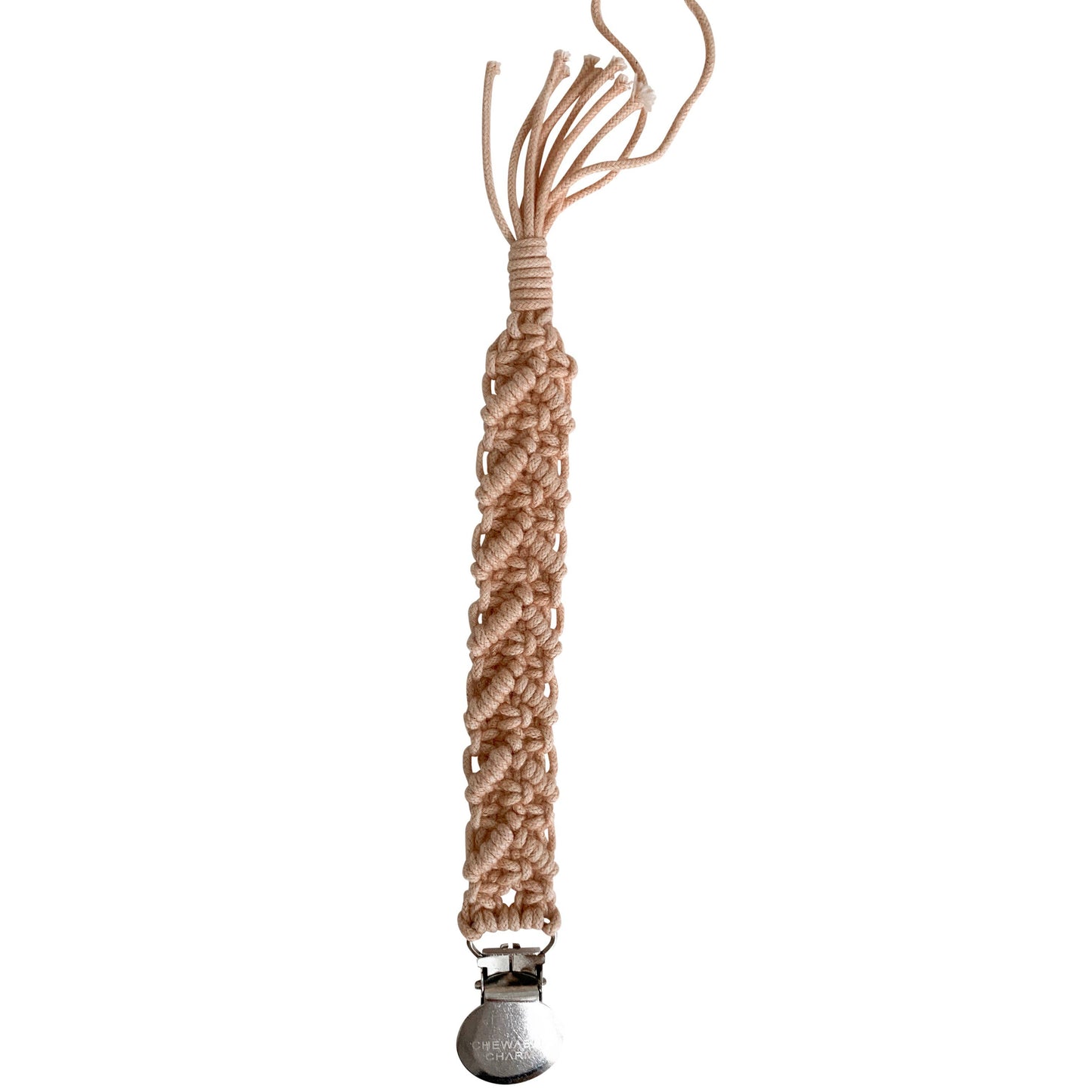 Chewable Charm - Macrame Pacifier Clip- Blush