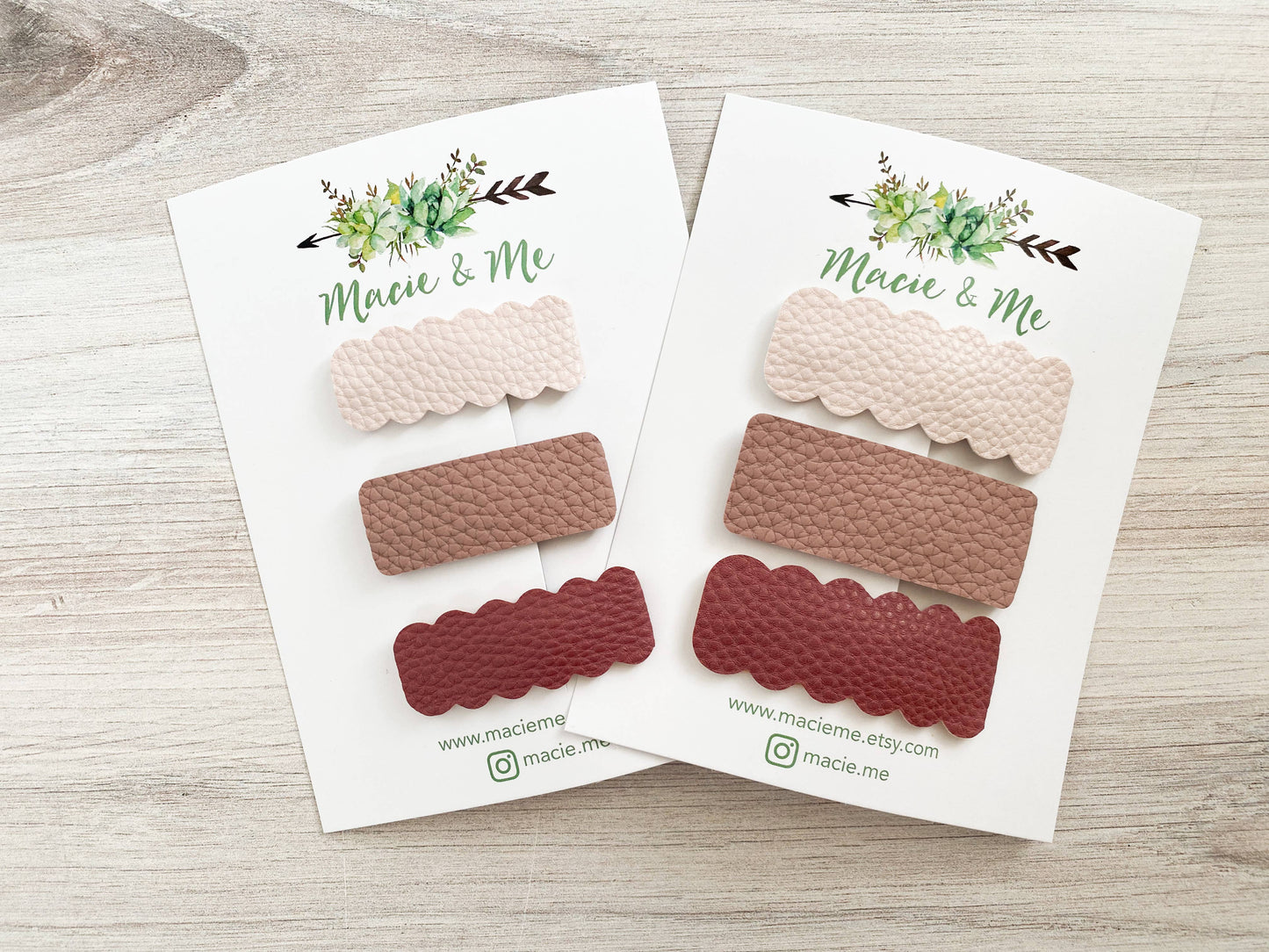 Mauve Snap Clip Set