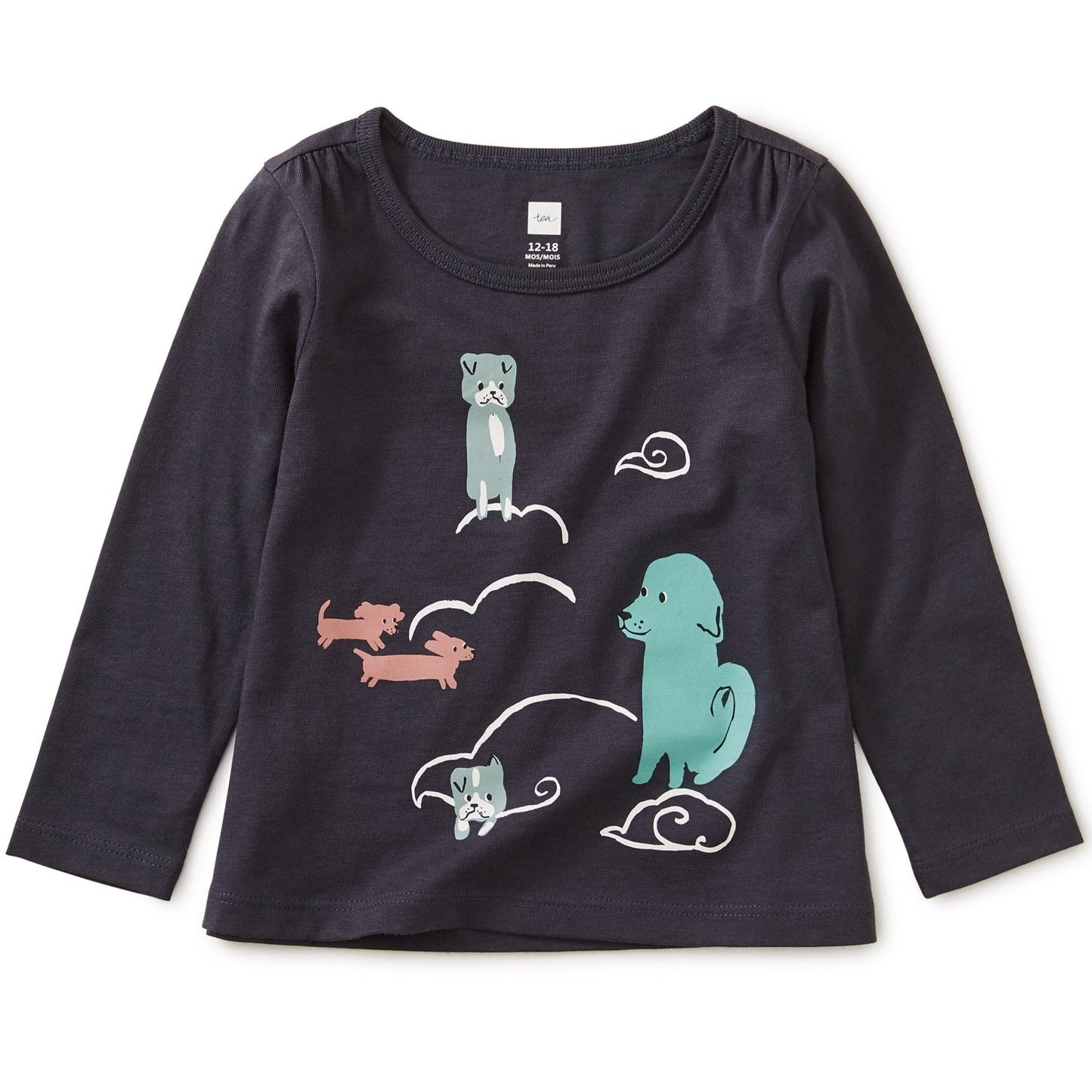 Animal Clouds Graphic Tee: Indigo