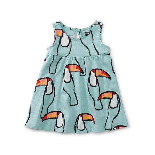 Twirl Tank Baby Dress: Toucans in Mint