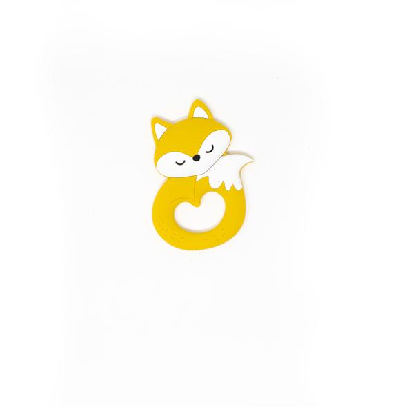 Woodlands Fox Silicone Teether - Mustard