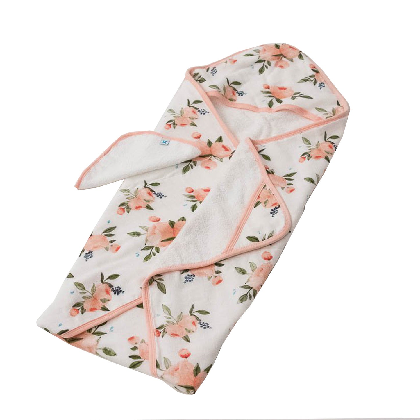 Watercolor Rose Hooded Towel and Washcloth Set